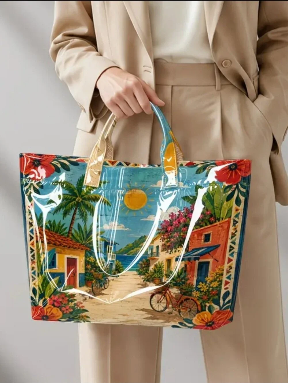 Beautiful Latin American Carribean Large  Tote Daily Commuter Tote